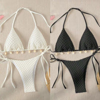 Special Fabric Split Swimsuit Swimwear Women'S Outer Single Sexy