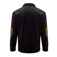 Casual Stand-Collar Long Sleeve Pullover Sweatshirt for Men Fashion Solid Color Striped Design Loose Tops